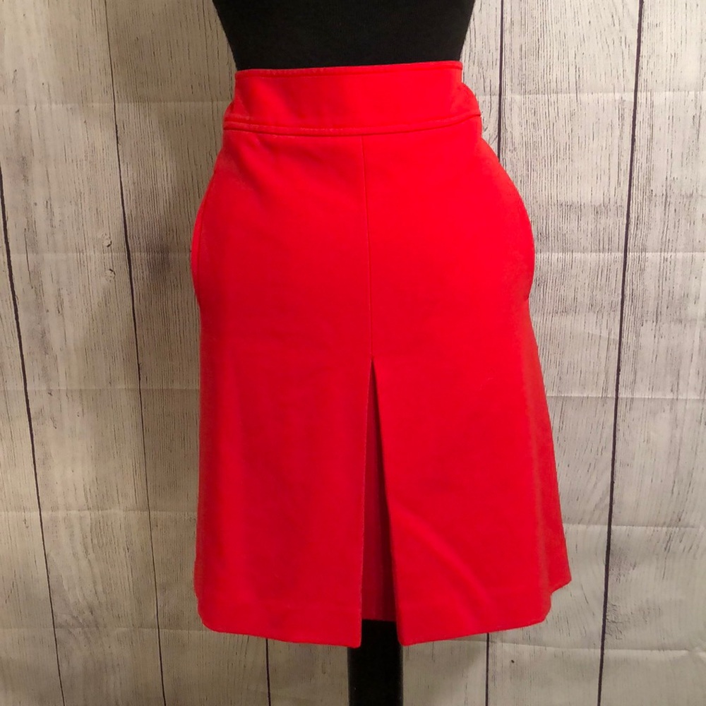 Ann Taylor Loft Red Front Pleated Skirt